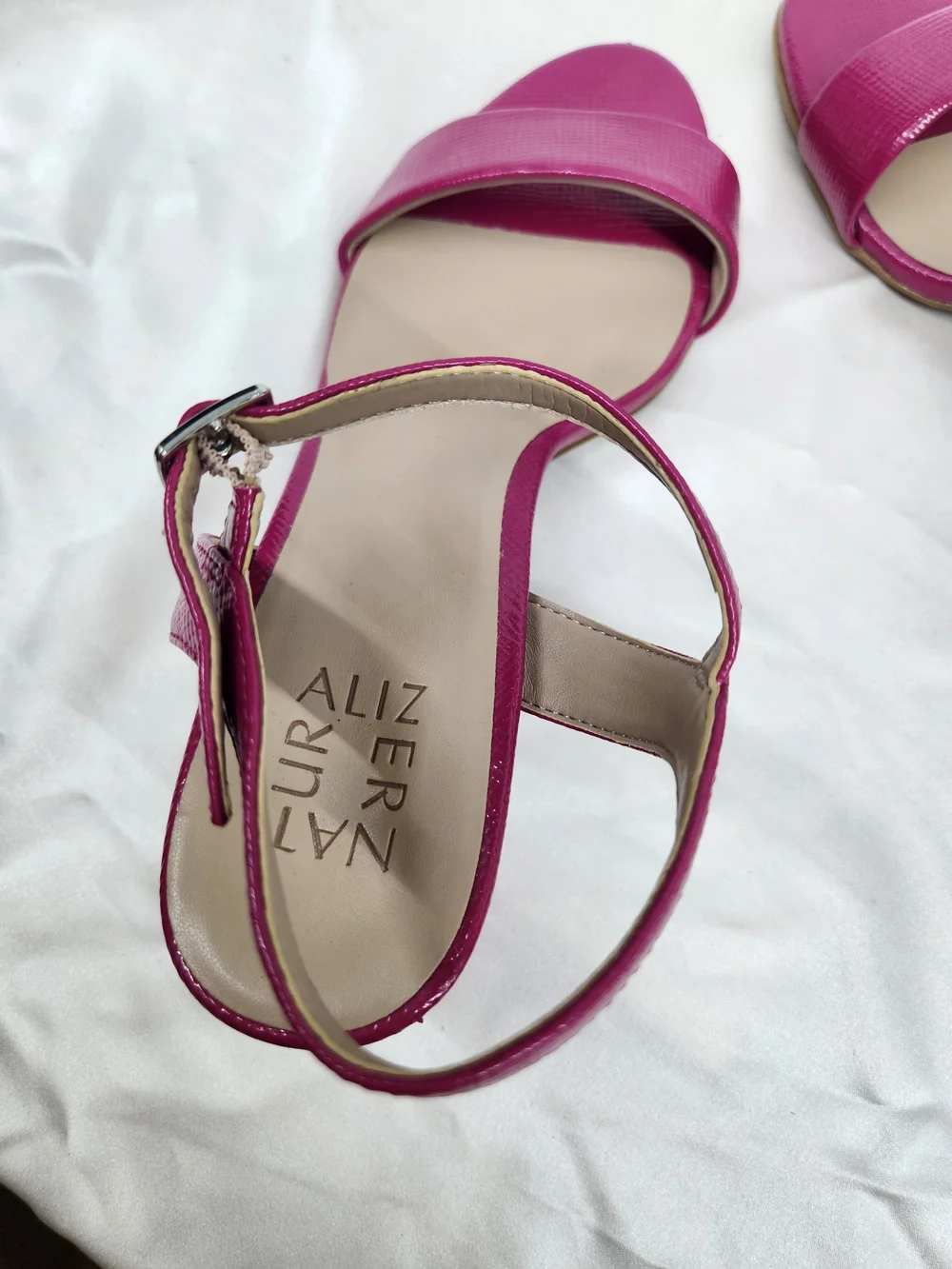 Naturalizer Pink Open-Toe Ankle Strap Heels